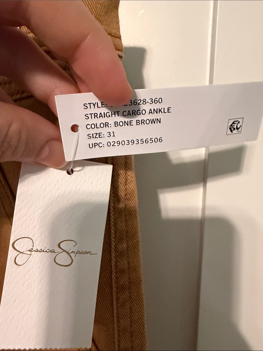 Jessica Simpson Straight-Leg Utility Cargo Pants in Tan Brown Gorpcore Size 31 - Picture 4 of 11